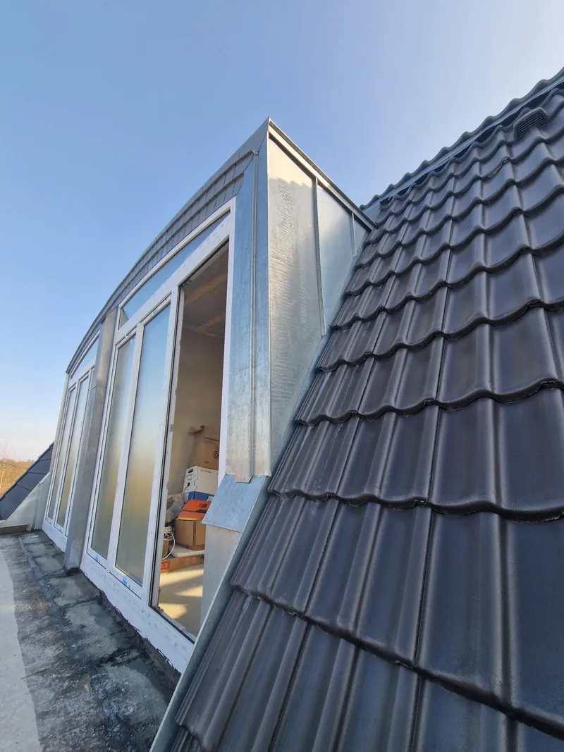 Finished dormer with large windows
