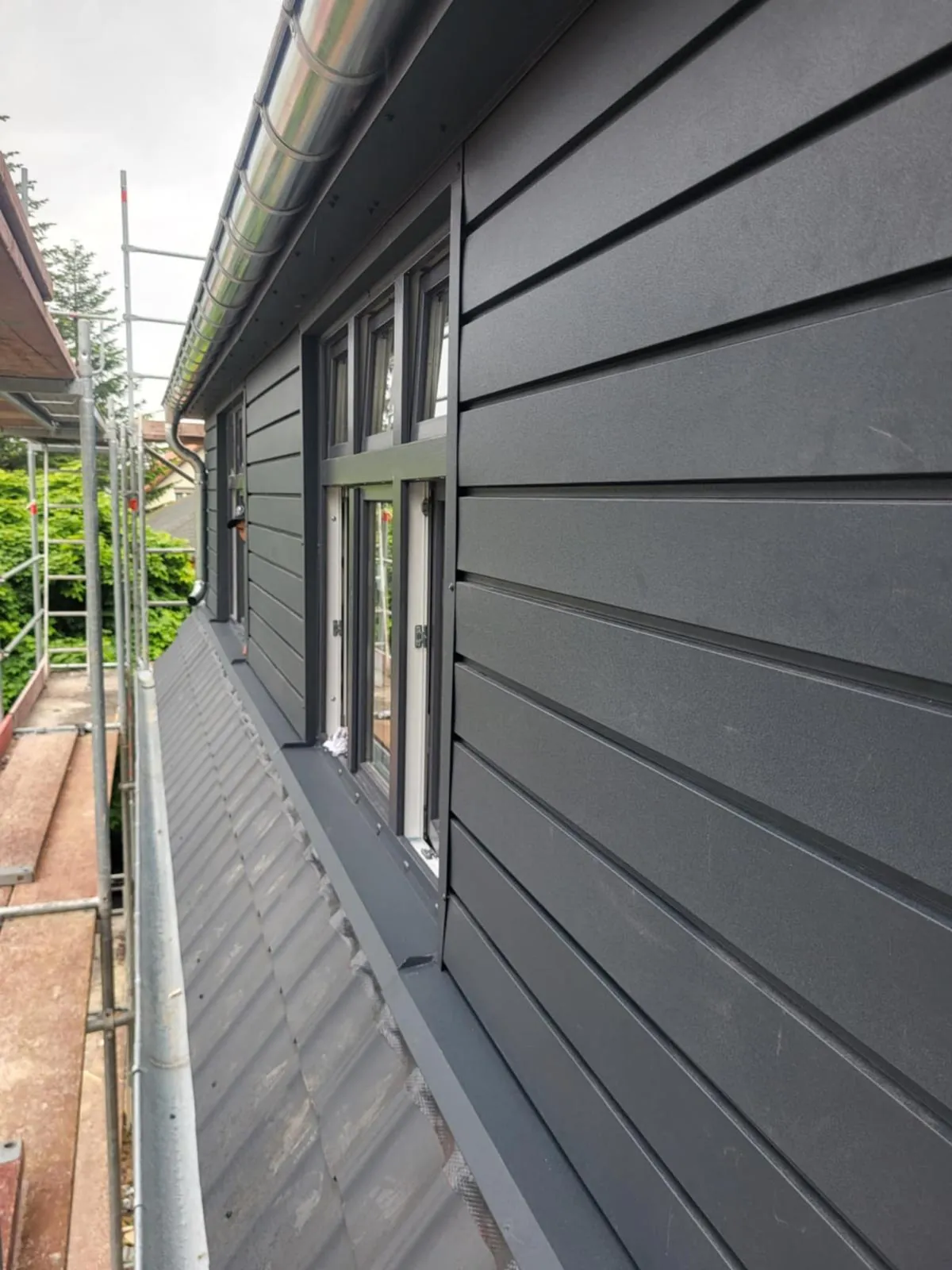 Facade cladding on a house