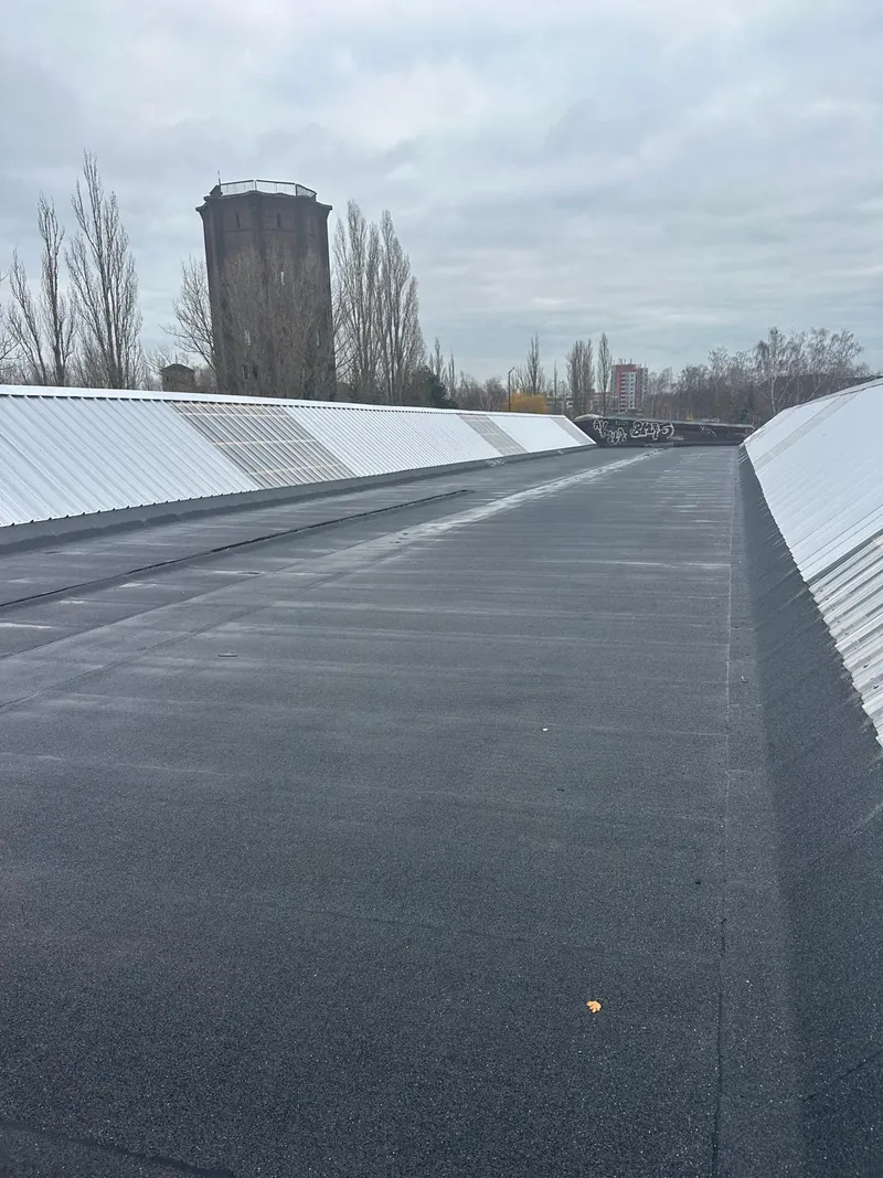 New bitumen membrane on a hall roof