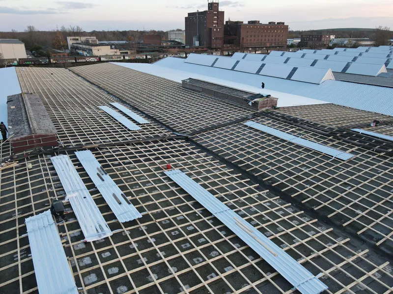 Hall roof during refurbishment