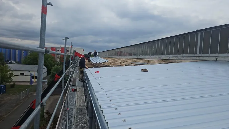 Finished trapezoidal sheet roof
