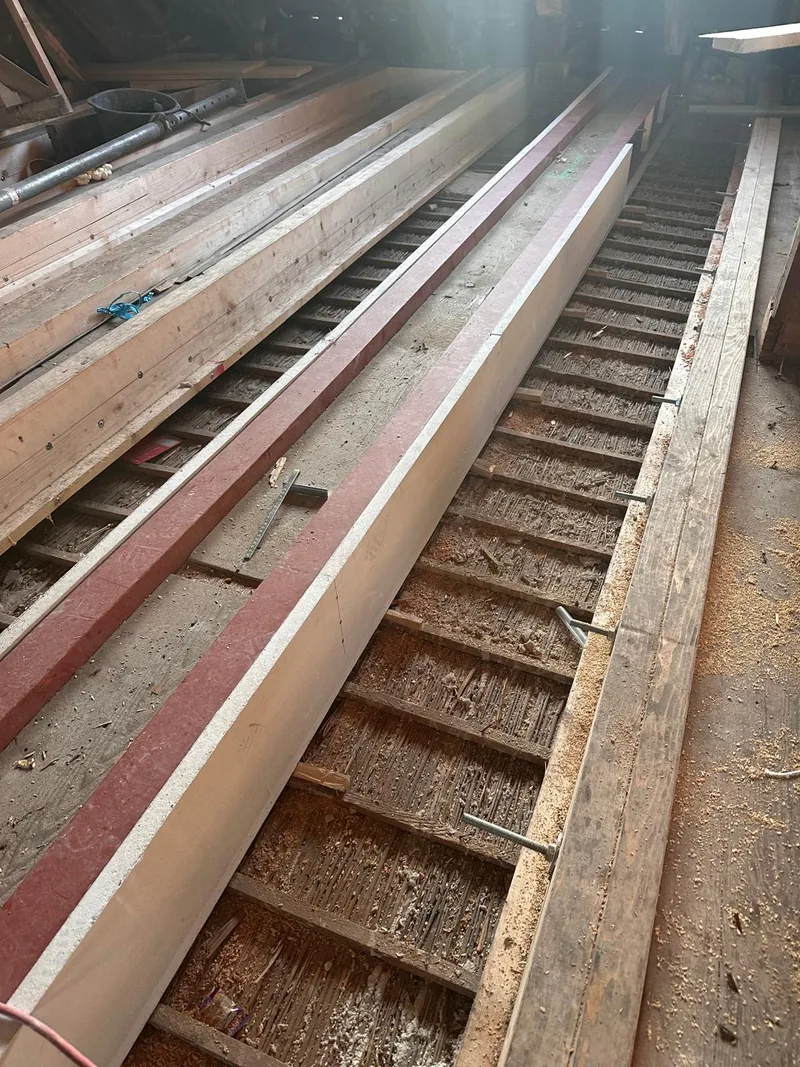 Timber joist floor during renovation
